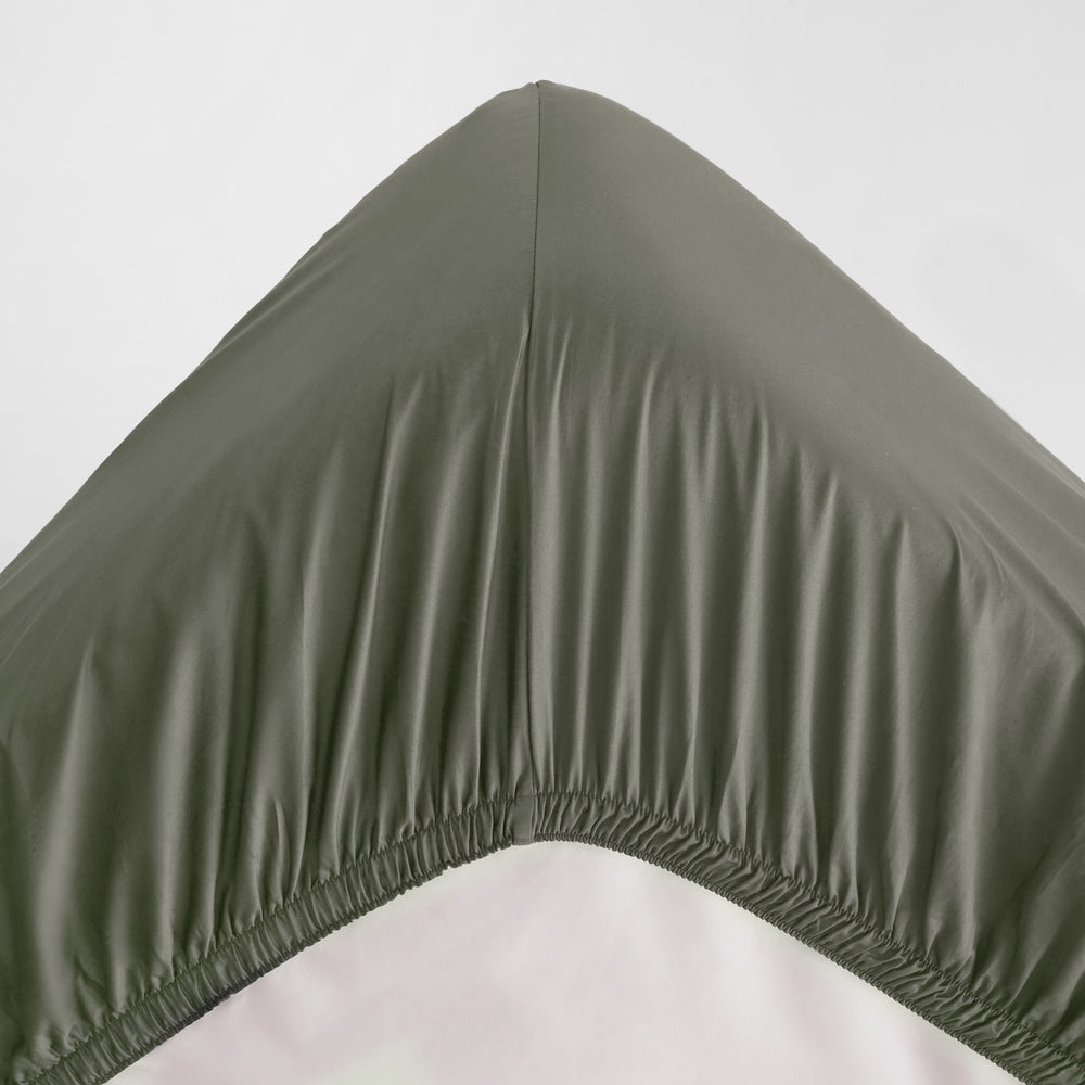 [NEW] EGYPTIAN COTTON SATEEN OLIVE GREY FITTED SHEET