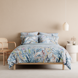 [NEW] EVES ASH BLUE QUILT COVER SET WITH FITTED SHEET