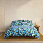 [NEW] JUNI BOWER BLUE QUILT COVER SET WITH FITTED SHEET