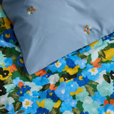 [NEW] JUNI BOWER BLUE QUILT COVER SET WITH FITTED SHEET