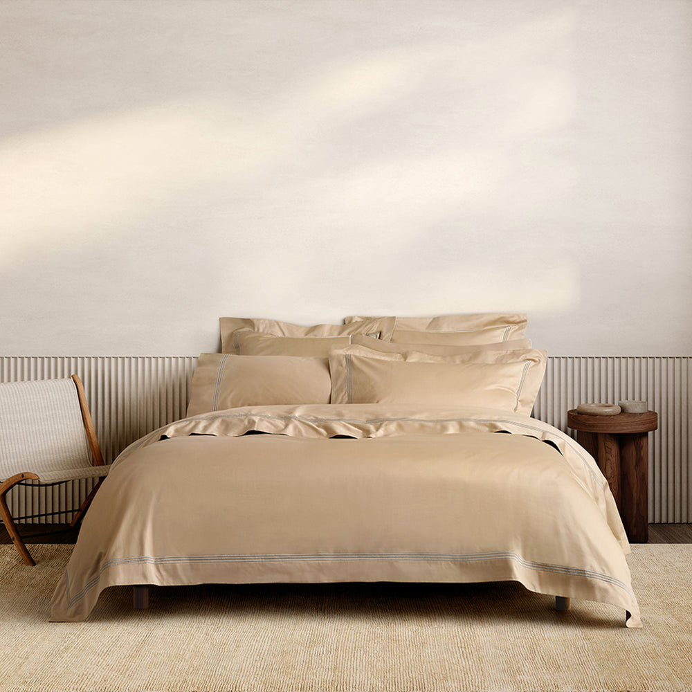 [NEW] PALAIS LUX 1200TC ALMOND TAILORED QUILT COVER