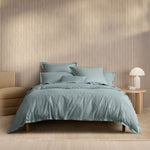 [NEW] SAXTON BLUE FOG QUILT COVER SET WITH FITTED SHEET