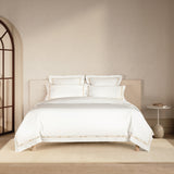 [NEW] PALAIS TRELLIS 1200TC WHITE/ALMOND QUILT COVER SET