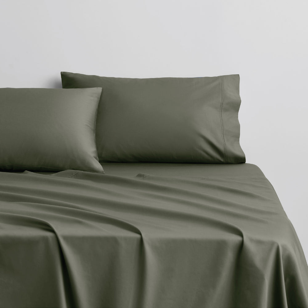 [NEW] EGYPTIAN COTTON SATEEN OLIVE GREY FITTED SHEET