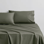 [NEW] EGYPTIAN COTTON SATEEN OLIVE GREY FITTED SHEET