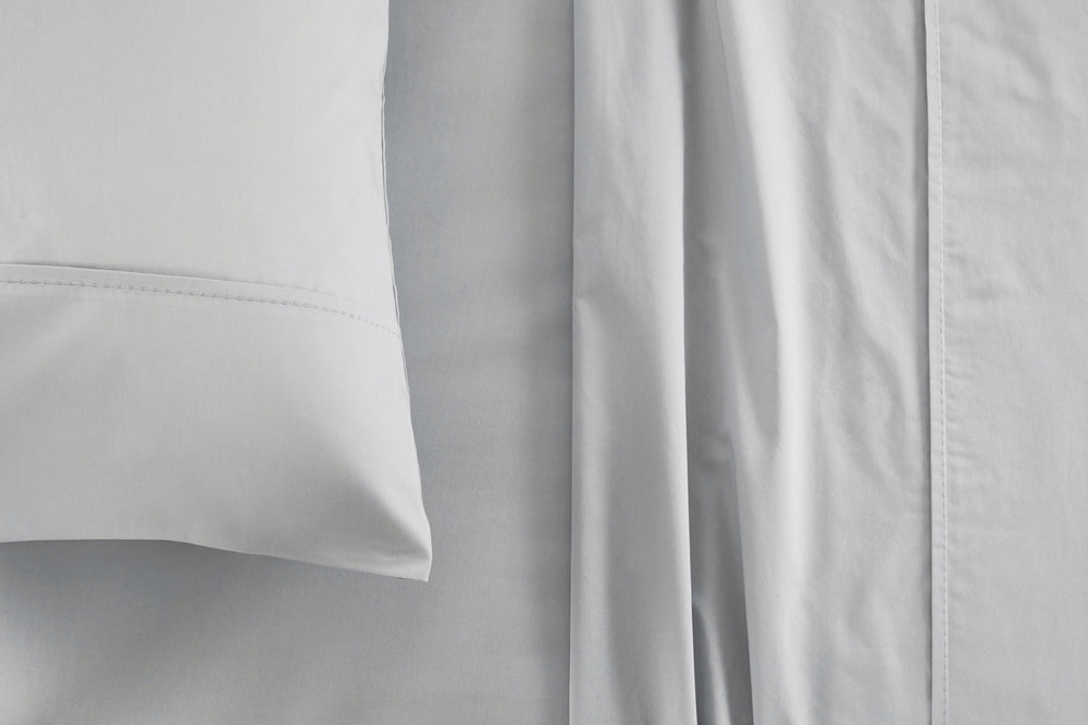[NEW] ORGANIC COTTON SATEEN 400TC FROST GREY FITTED SHEET / PILLOWCASES