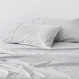 [NEW] ORGANIC COTTON SATEEN 400TC FROST GREY FITTED SHEET / PILLOWCASES