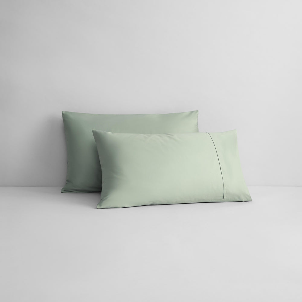[NEW] ORGANIC COTTON SATEEN MINERAL GREEN FITTED SHEET / PILLOWCASES