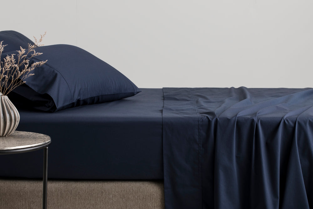 [NEW] ORGANIC COTTON SATEEN MIDNIGHT FITTED SHEET / PILLOWCASES