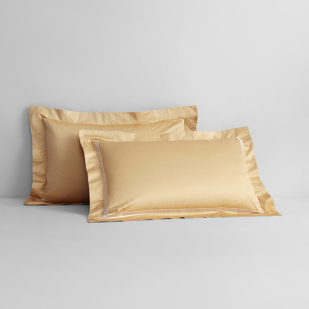 PALAIS LUX LUXURIOUS 1200TC GOLD TAILORED PILLOWCASES