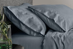 EGYPTIAN BLEND SMOKEY BLUE FITTED SHEET / PILLOWCASES